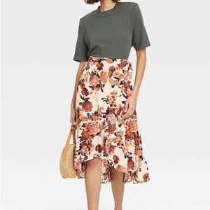 Knox Rose Floral Asymmetrical Skirt